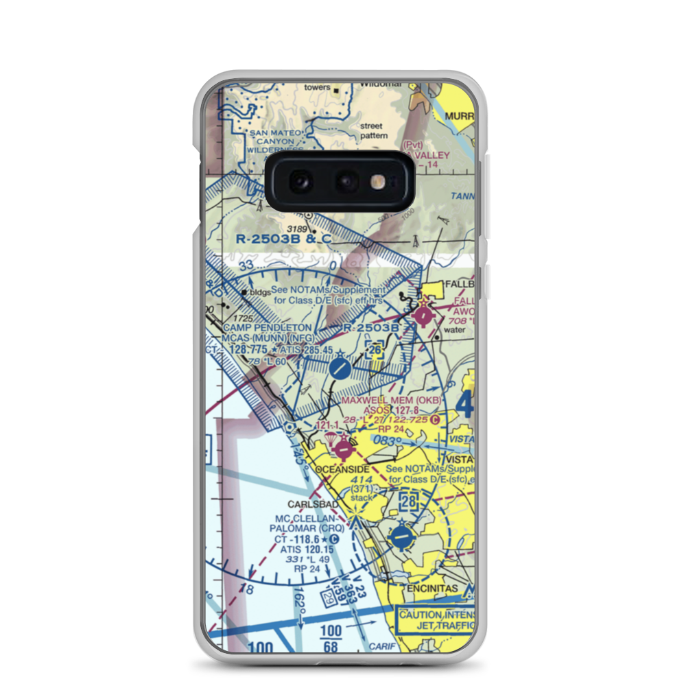 Camp Pendleton MCAS (Munn Field) Airport (NFG) VFR Sectional Samsung Case Samsung Galaxy S10e model shown