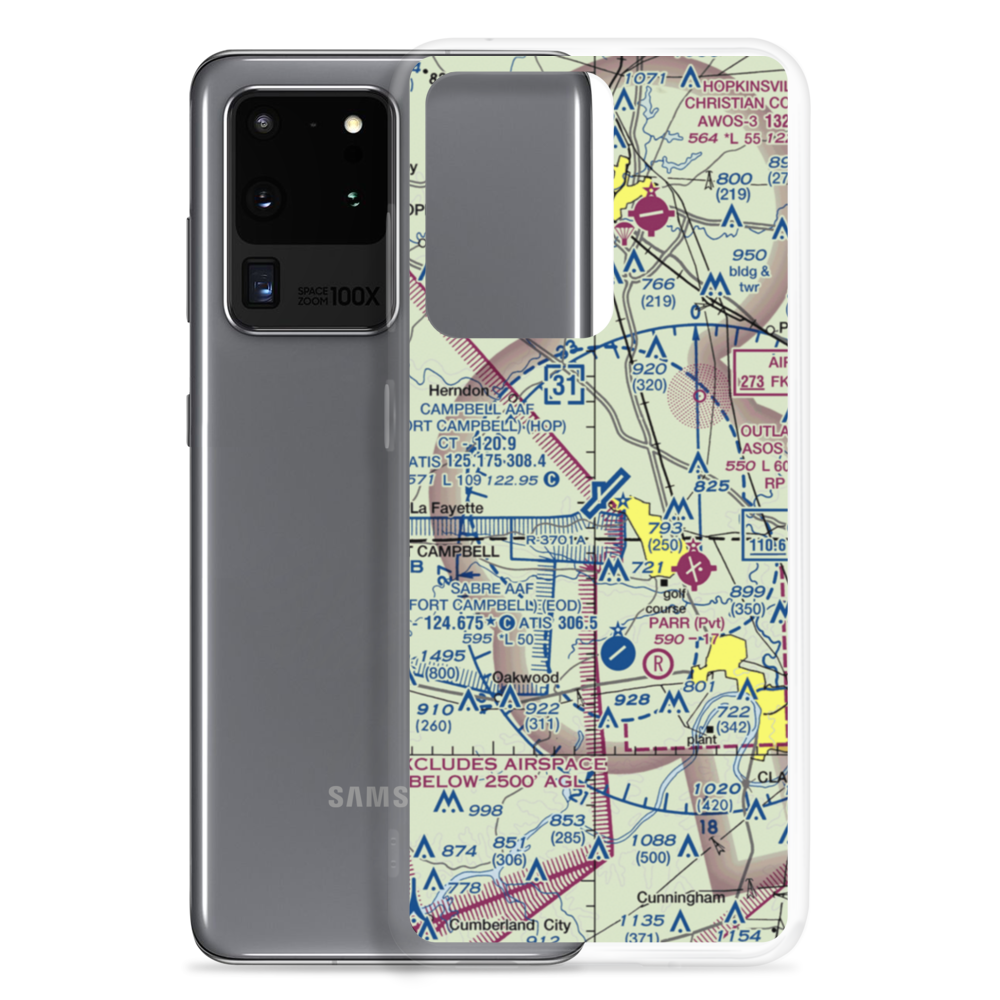 Campbell AAF (Fort Campbell) Air Field (HOP) VFR Sectional Samsung Case Samsung Galaxy S20 Ultra model shown