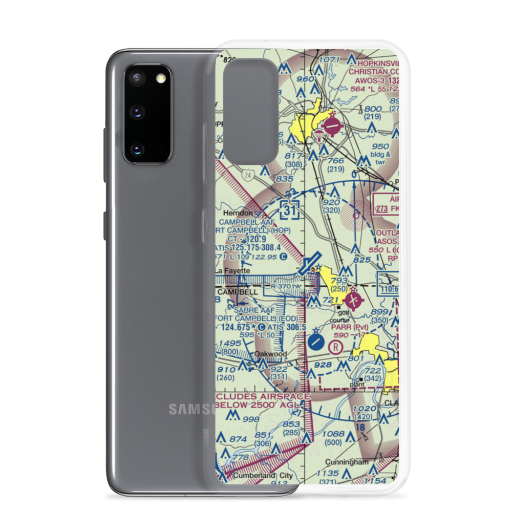 Campbell AAF (Fort Campbell) Air Field (HOP) VFR Sectional Samsung Case Samsung Galaxy S20 model shown