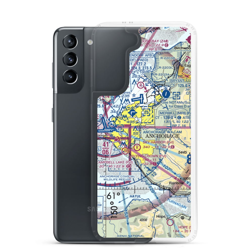 Campbell Airstrip (CSR) VFR Sectional Samsung Case Samsung Galaxy S21 model shown