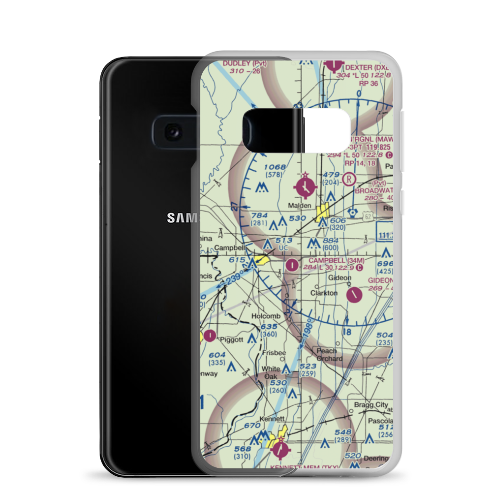 Campbell Municipal Airport (34M) VFR Sectional Samsung Case Samsung Galaxy S10e model shown