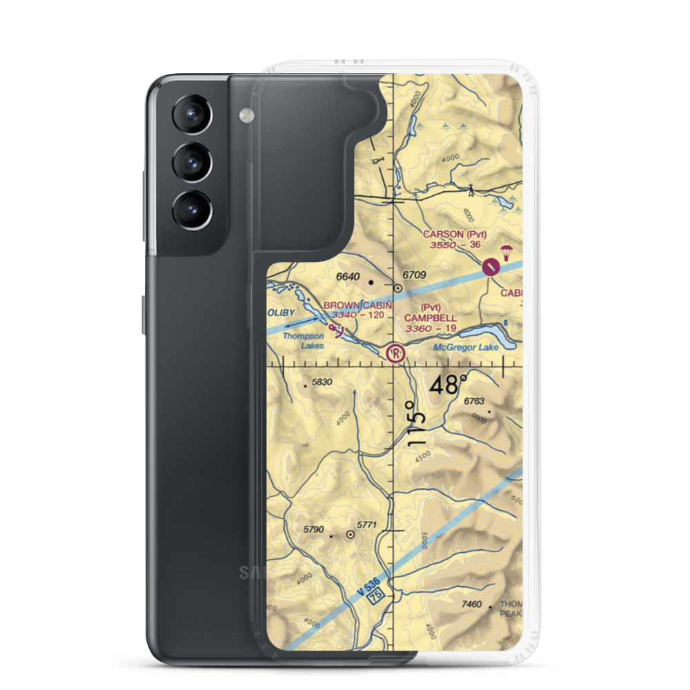 Campbell Ranch Airport (MT88) VFR Sectional Samsung Case Samsung Galaxy S21 model shown