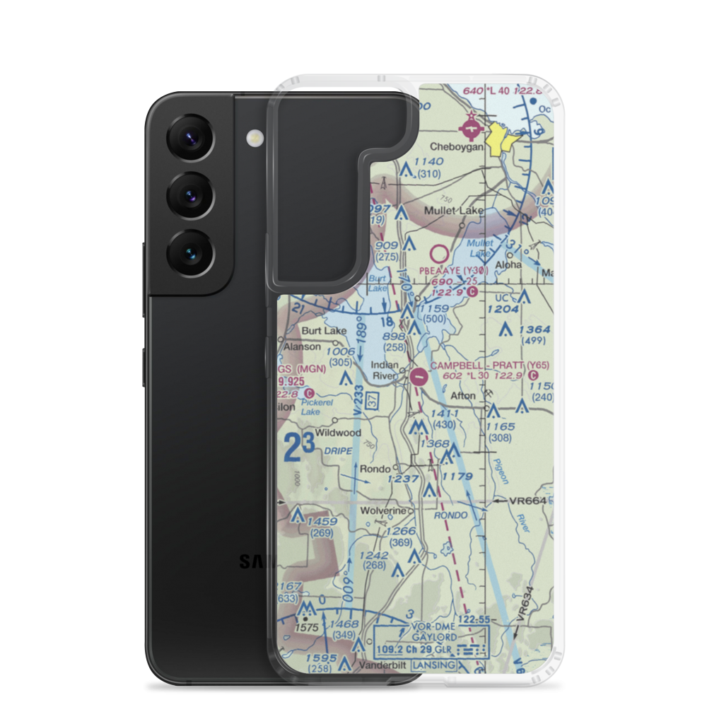 Campbell-Pratt Airport (Y65) VFR Sectional Samsung Case Samsung Galaxy S22 model shown