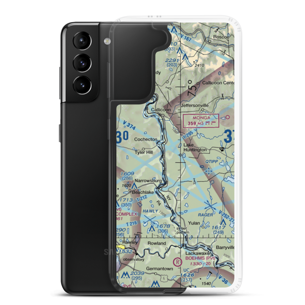 Campis Airport (7NY0) VFR Sectional Samsung Case Samsung Galaxy S21 Plus model shown