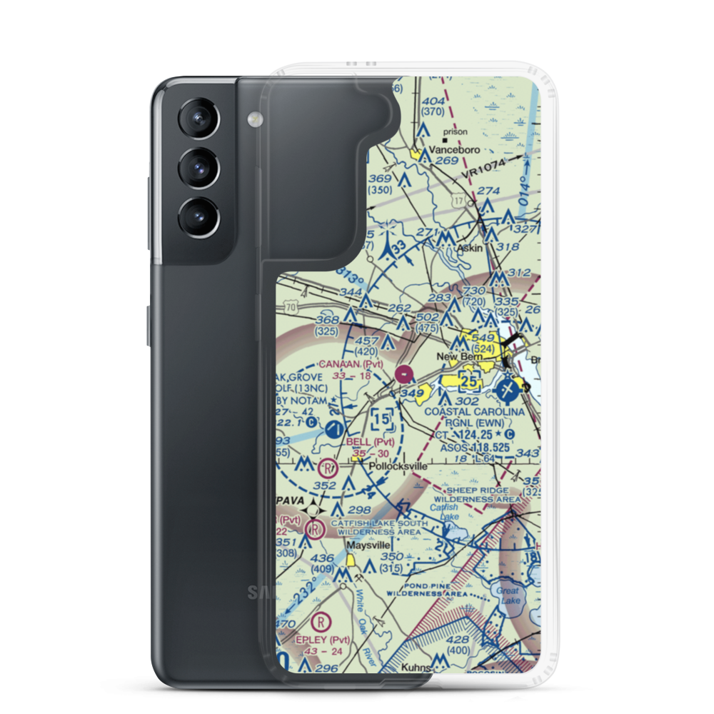 Canaan Air Base (NC20) VFR Sectional Samsung Case Samsung Galaxy S21 model shown