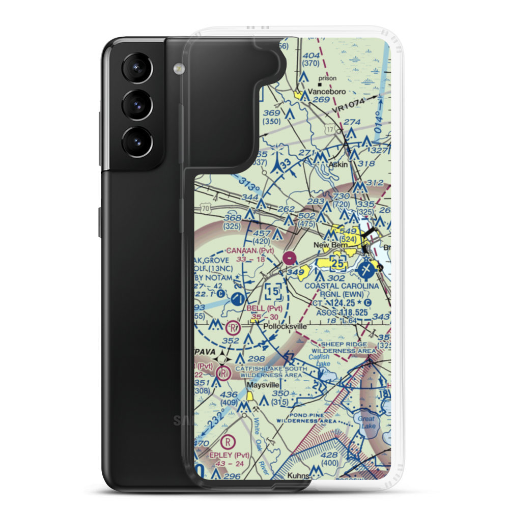Canaan Air Base (NC20) VFR Sectional Samsung Case Samsung Galaxy S21 Plus model shown