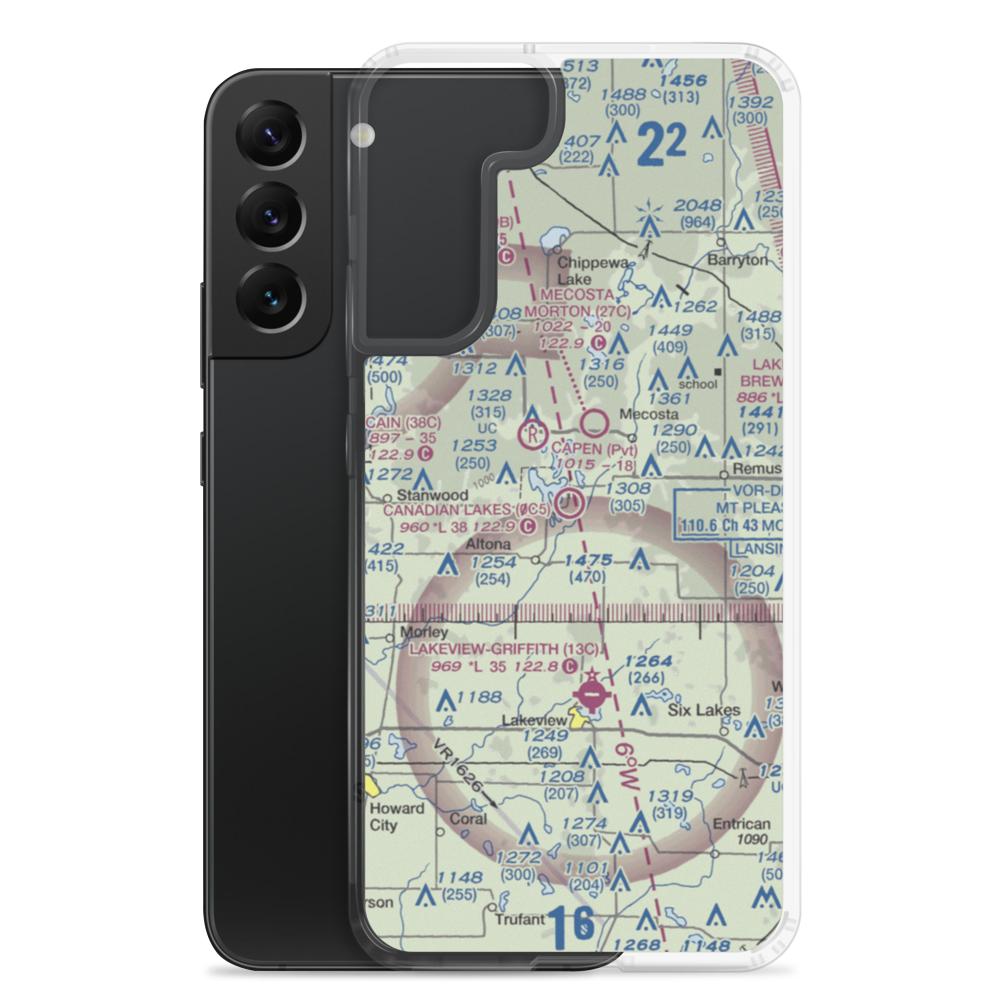 Canadian Lakes Airport (0C5) VFR Sectional Samsung Case Samsung Galaxy S22 Plus model shown