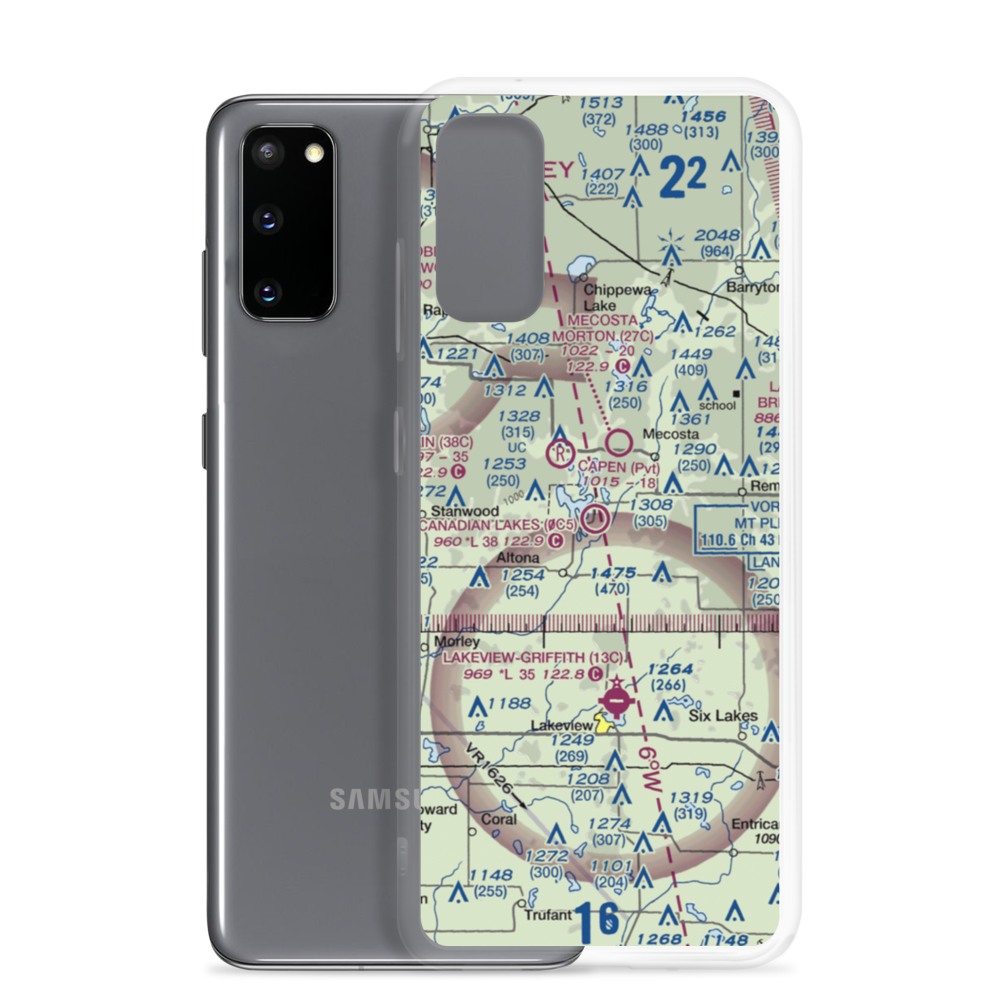Canadian Lakes Airport (0C5) VFR Sectional Samsung Case Samsung Galaxy S20 model shown