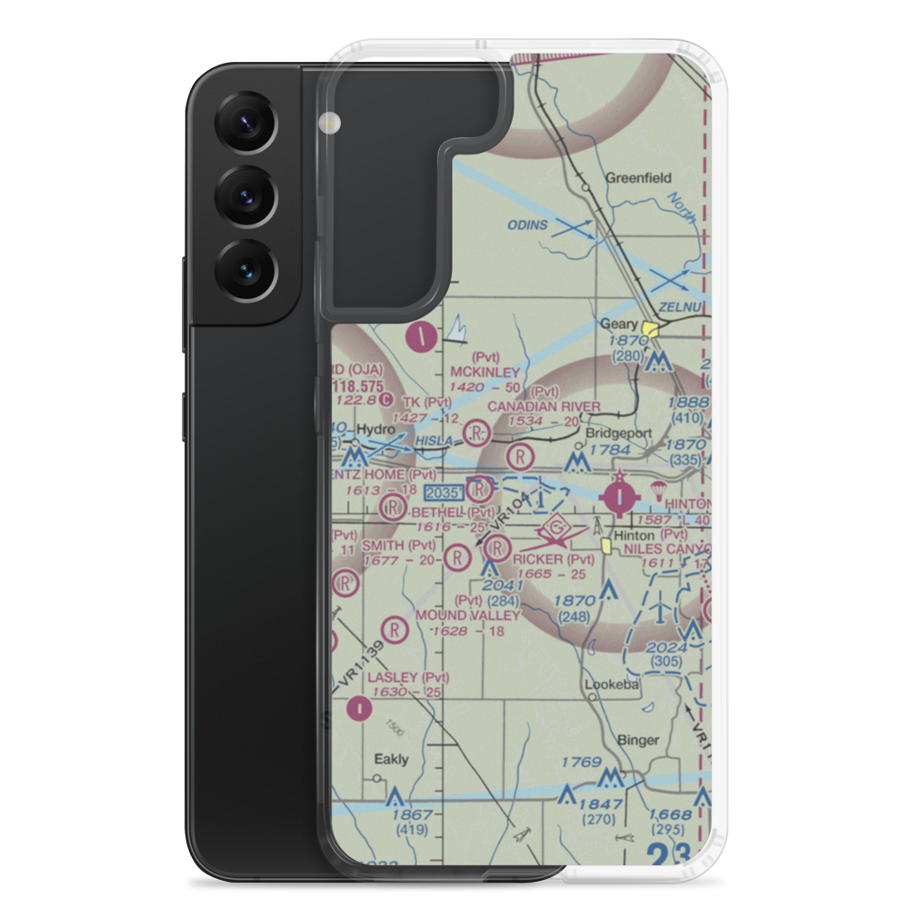 Canadian River Corrientes Airport (OK10) VFR Sectional Samsung Case Samsung Galaxy S22 Plus model shown