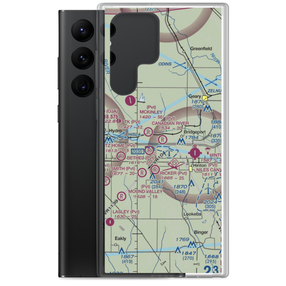 Canadian River Corrientes Airport (OK10) VFR Sectional Samsung Case Samsung Galaxy S22 Ultra model shown