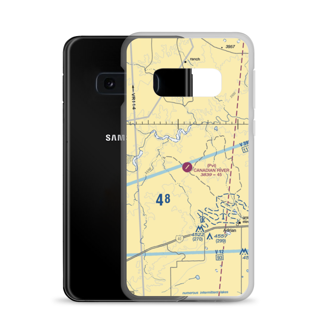 Canadian River Ranch Airport (46XS) VFR Sectional Samsung Case Samsung Galaxy S10e model shown