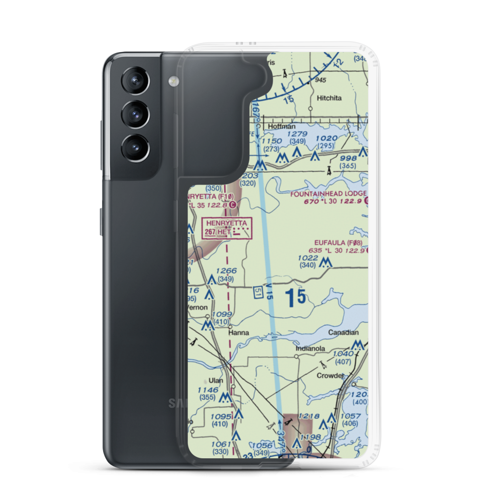 Canadian River Ranch Airport (OK04) VFR Sectional Samsung Case Samsung Galaxy S21 model shown