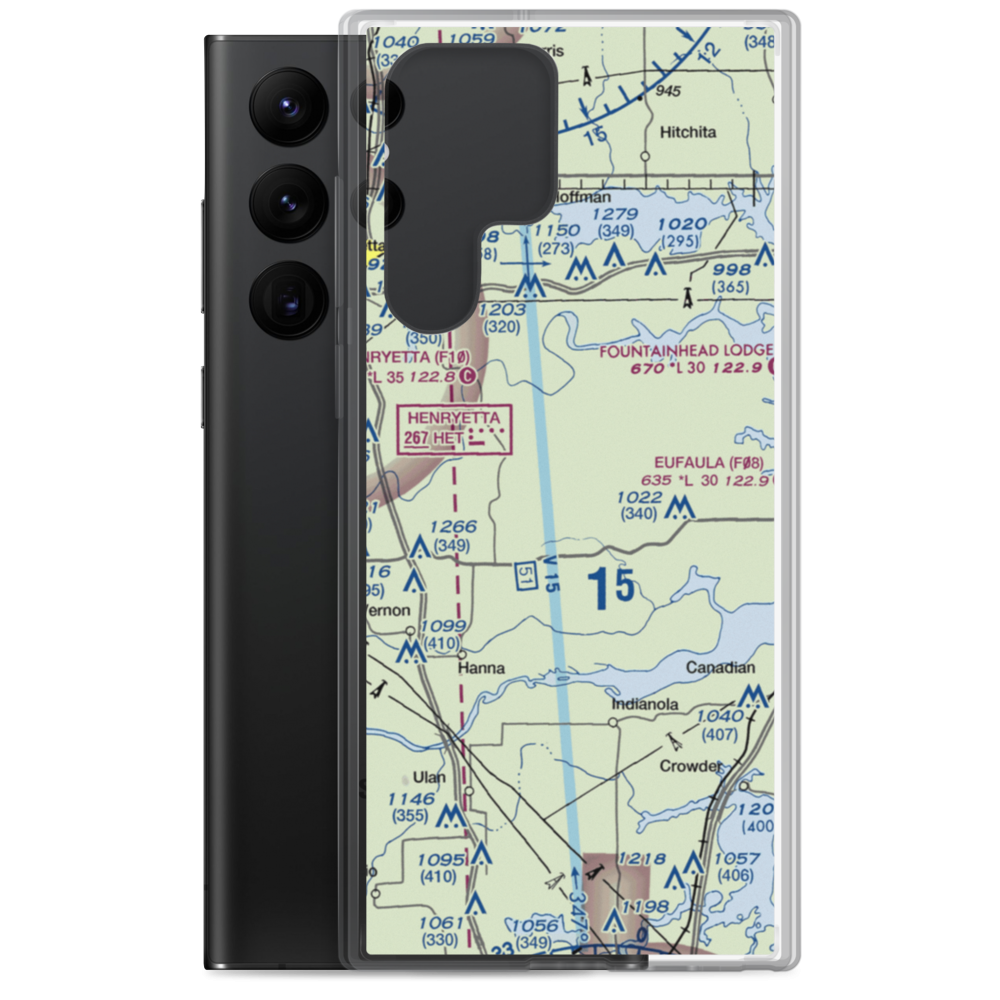Canadian River Ranch Airport (OK04) VFR Sectional Samsung Case Samsung Galaxy S22 Ultra model shown