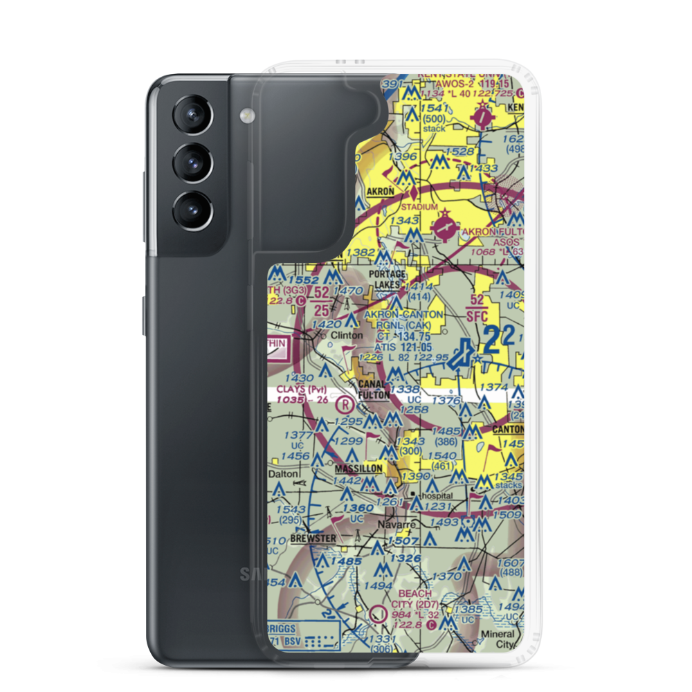 Canal Fulton Airport (7OH2) VFR Sectional Samsung Case Samsung Galaxy S21 model shown