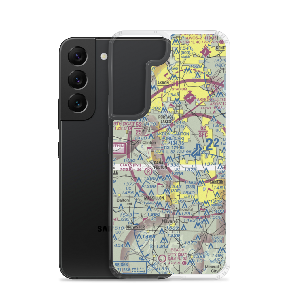Canal Fulton Airport (7OH2) VFR Sectional Samsung Case Samsung Galaxy S22 model shown