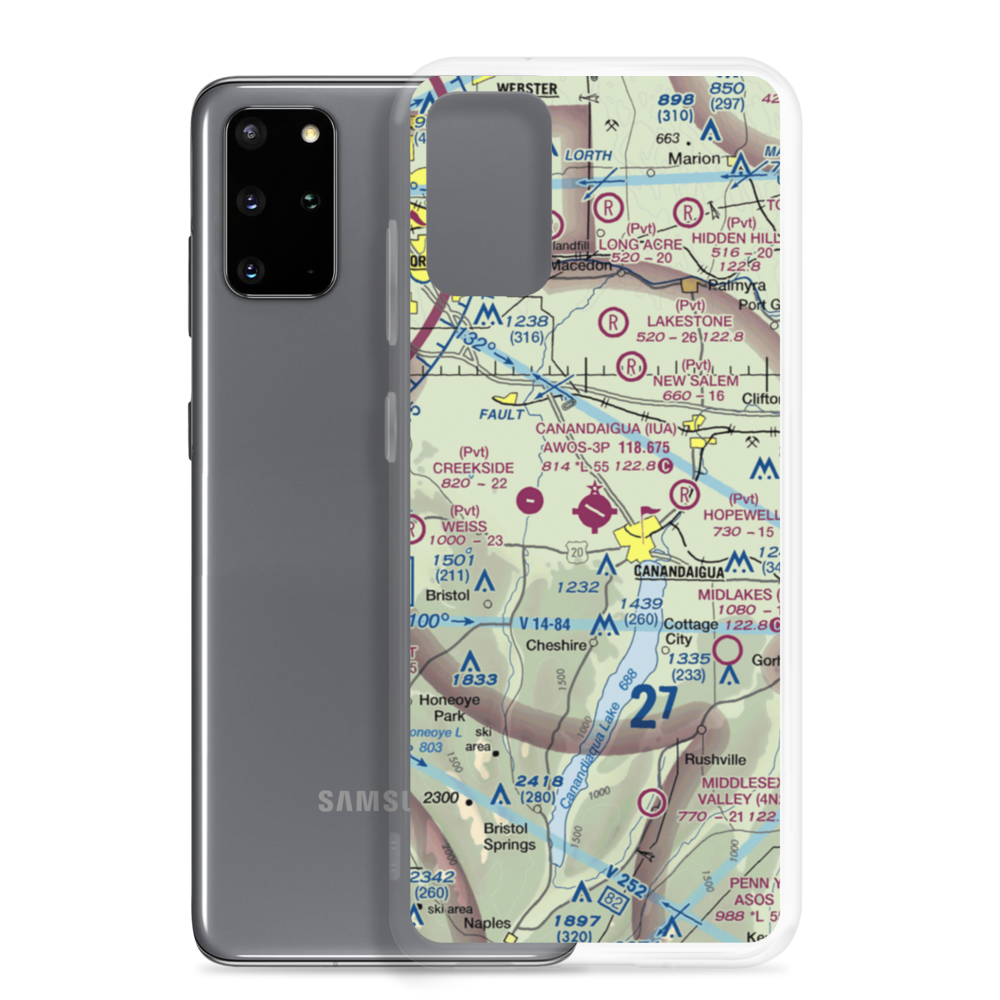 Canandaigua Airport (IUA) VFR Sectional Samsung Case Samsung Galaxy S20 Plus model shown