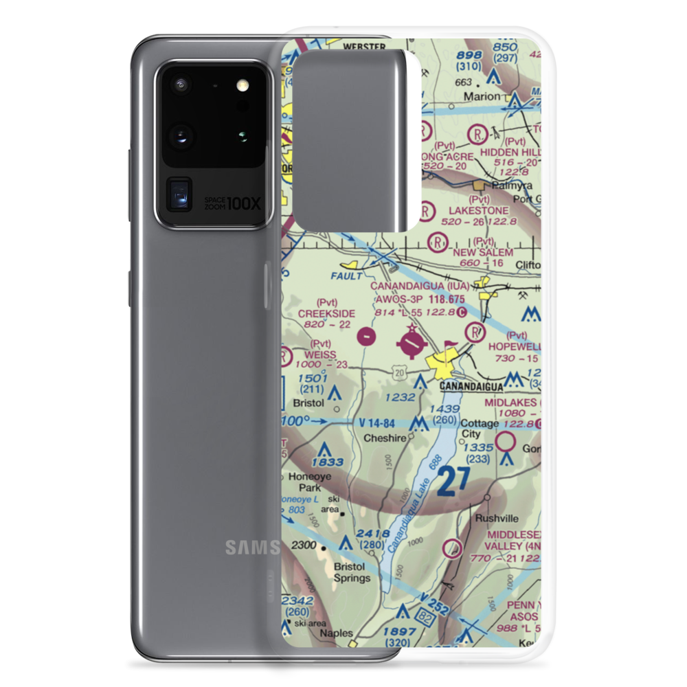 Canandaigua Airport (IUA) VFR Sectional Samsung Case Samsung Galaxy S20 Ultra model shown