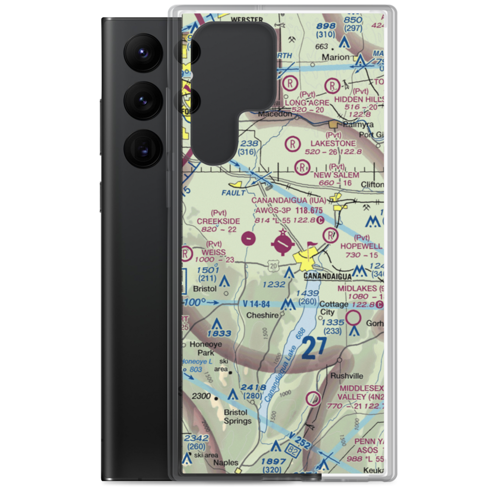 Canandaigua Airport (IUA) VFR Sectional Samsung Case Samsung Galaxy S22 Ultra model shown