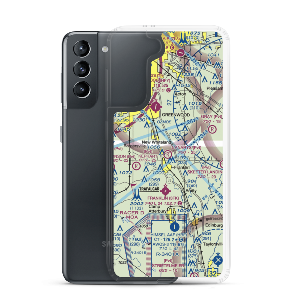 Canary's Airport (20IN) VFR Sectional Samsung Case Samsung Galaxy S21 model shown