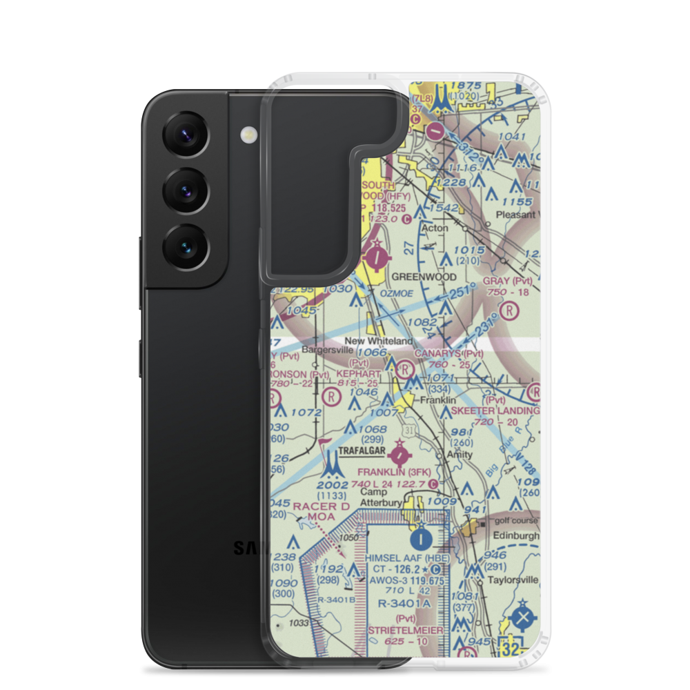 Canary's Airport (20IN) VFR Sectional Samsung Case Samsung Galaxy S22 model shown