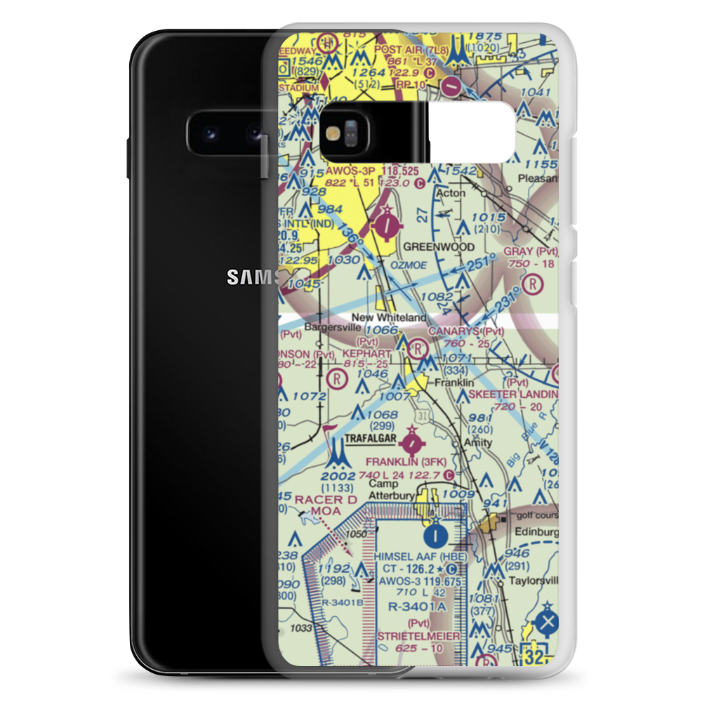Canary's Airport (20IN) VFR Sectional Samsung Case Samsung Galaxy S10+ model shown