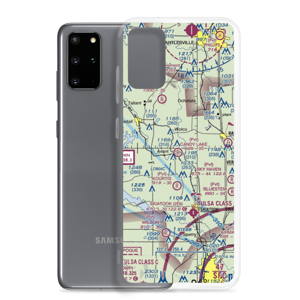 Candy Lake Estate Airport (98OK) VFR Sectional Samsung Case Samsung Galaxy S20 Plus model shown