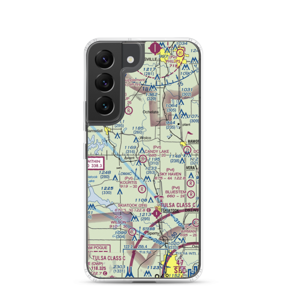 Candy Lake Estate Airport (98OK) VFR Sectional Samsung Case Samsung Galaxy S22 model shown