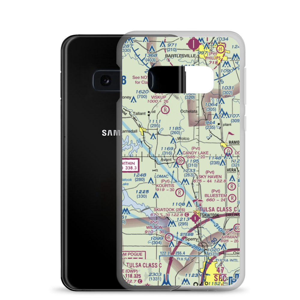 Candy Lake Estate Airport (98OK) VFR Sectional Samsung Case Samsung Galaxy S10e model shown