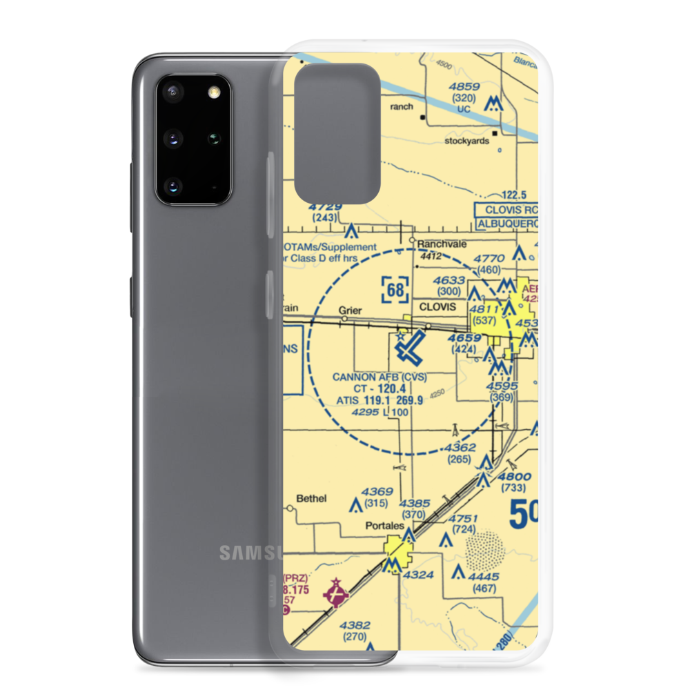Cannon Air Force Base (CVS) VFR Sectional Samsung Case Samsung Galaxy S20 Plus model shown