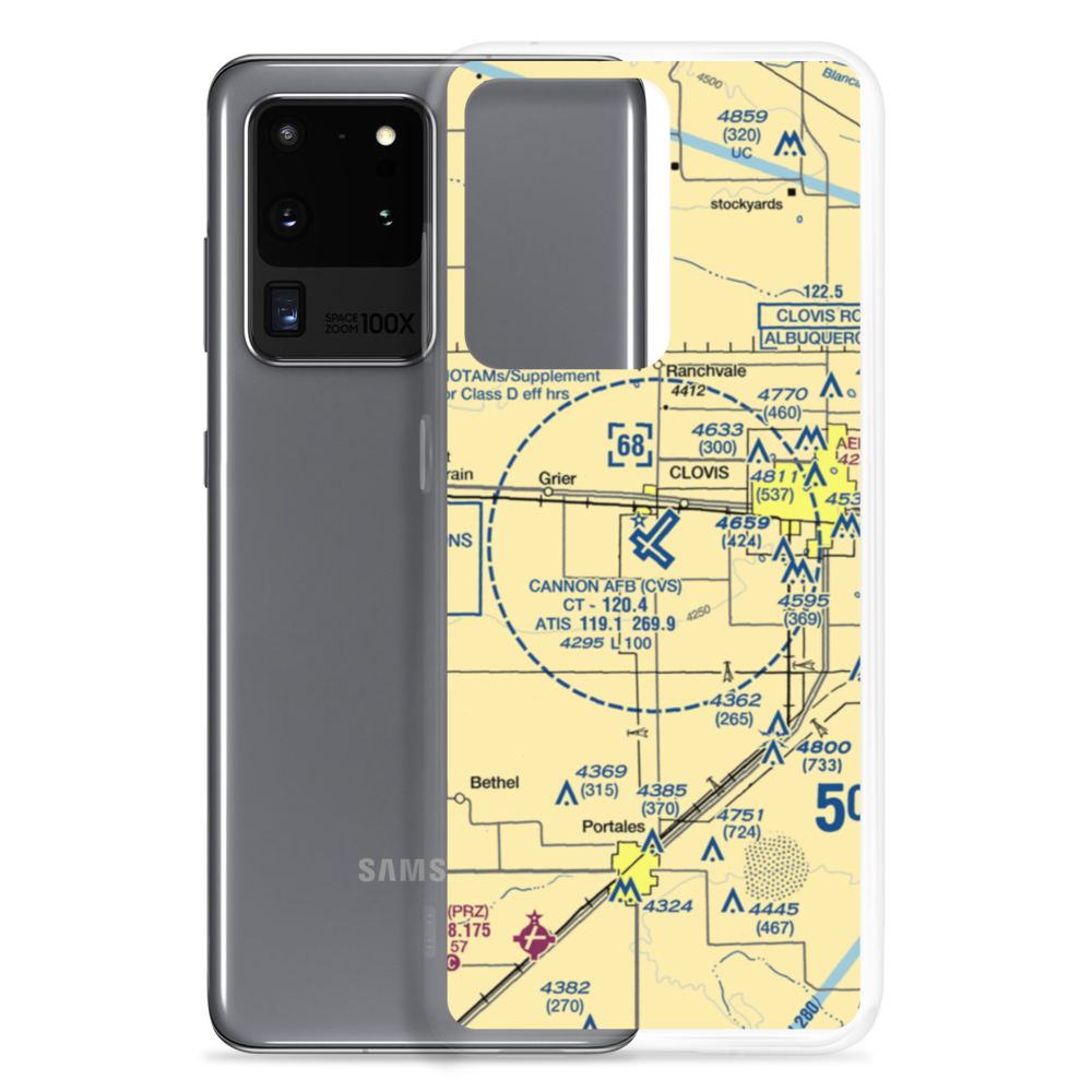 Cannon Air Force Base (CVS) VFR Sectional Samsung Case Samsung Galaxy S20 Ultra model shown