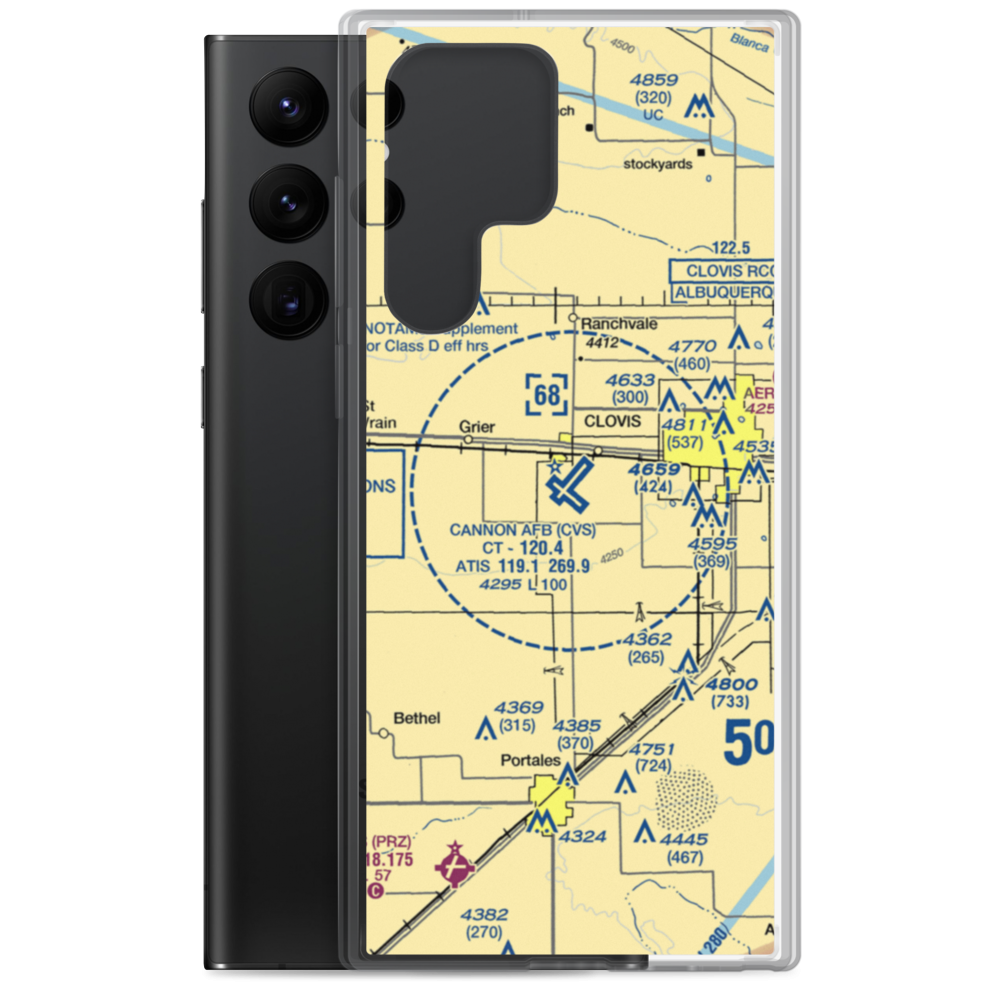 Cannon Air Force Base (CVS) VFR Sectional Samsung Case Samsung Galaxy S22 Ultra model shown