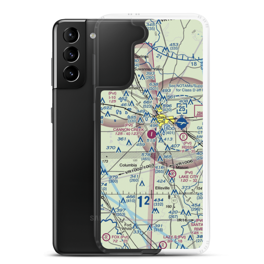 Cannon Creek Airpark (15FL) VFR Sectional Samsung Case Samsung Galaxy S21 Plus model shown