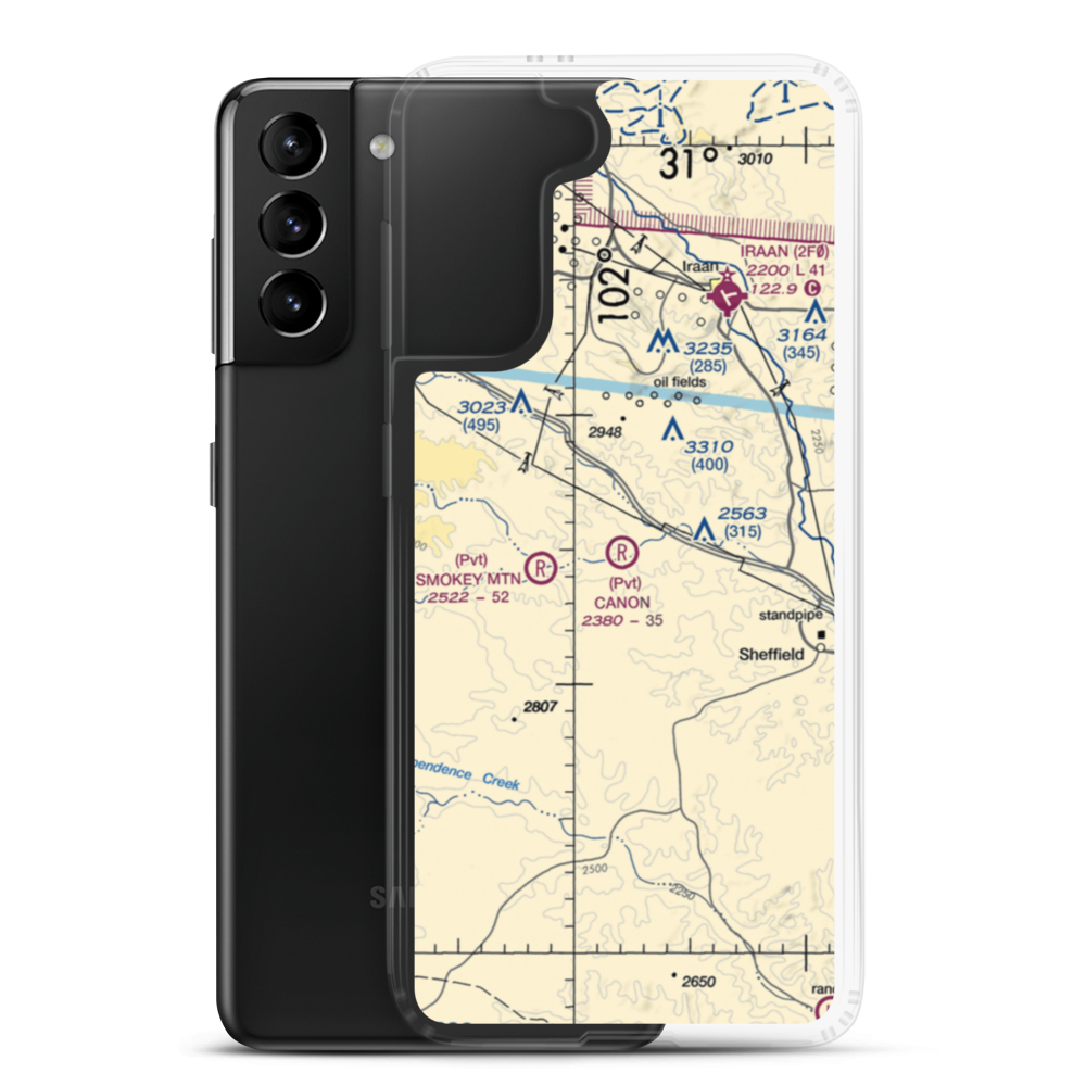 Canon Ranch Airport (9TX9) VFR Sectional Samsung Case Samsung Galaxy S21 Plus model shown