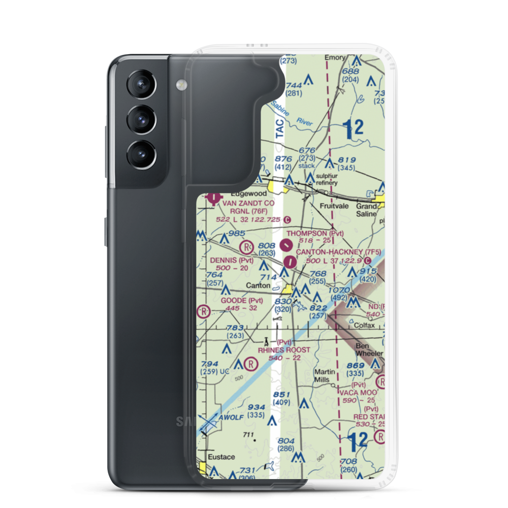 Canton Hackney Airport (7F5) VFR Sectional Samsung Case Samsung Galaxy S21 model shown