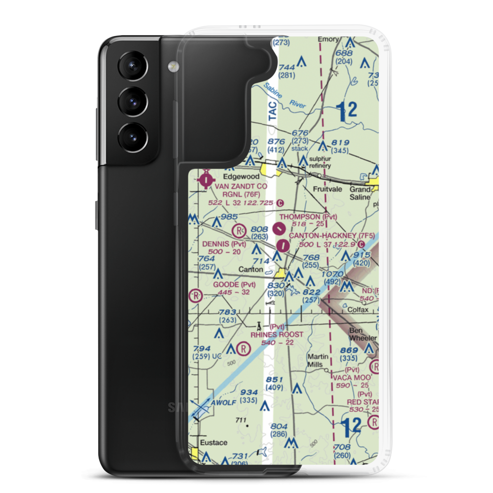 Canton Hackney Airport (7F5) VFR Sectional Samsung Case Samsung Galaxy S21 Plus model shown