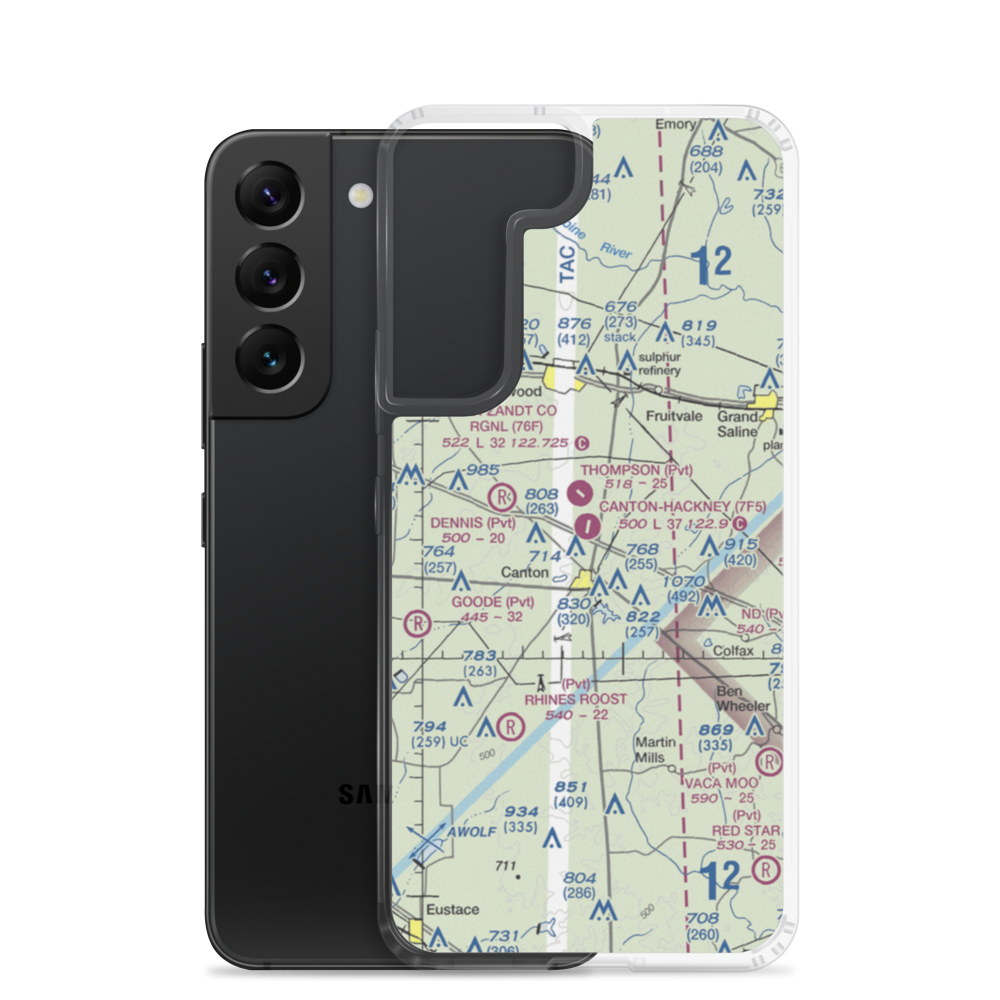 Canton Hackney Airport (7F5) VFR Sectional Samsung Case Samsung Galaxy S22 model shown
