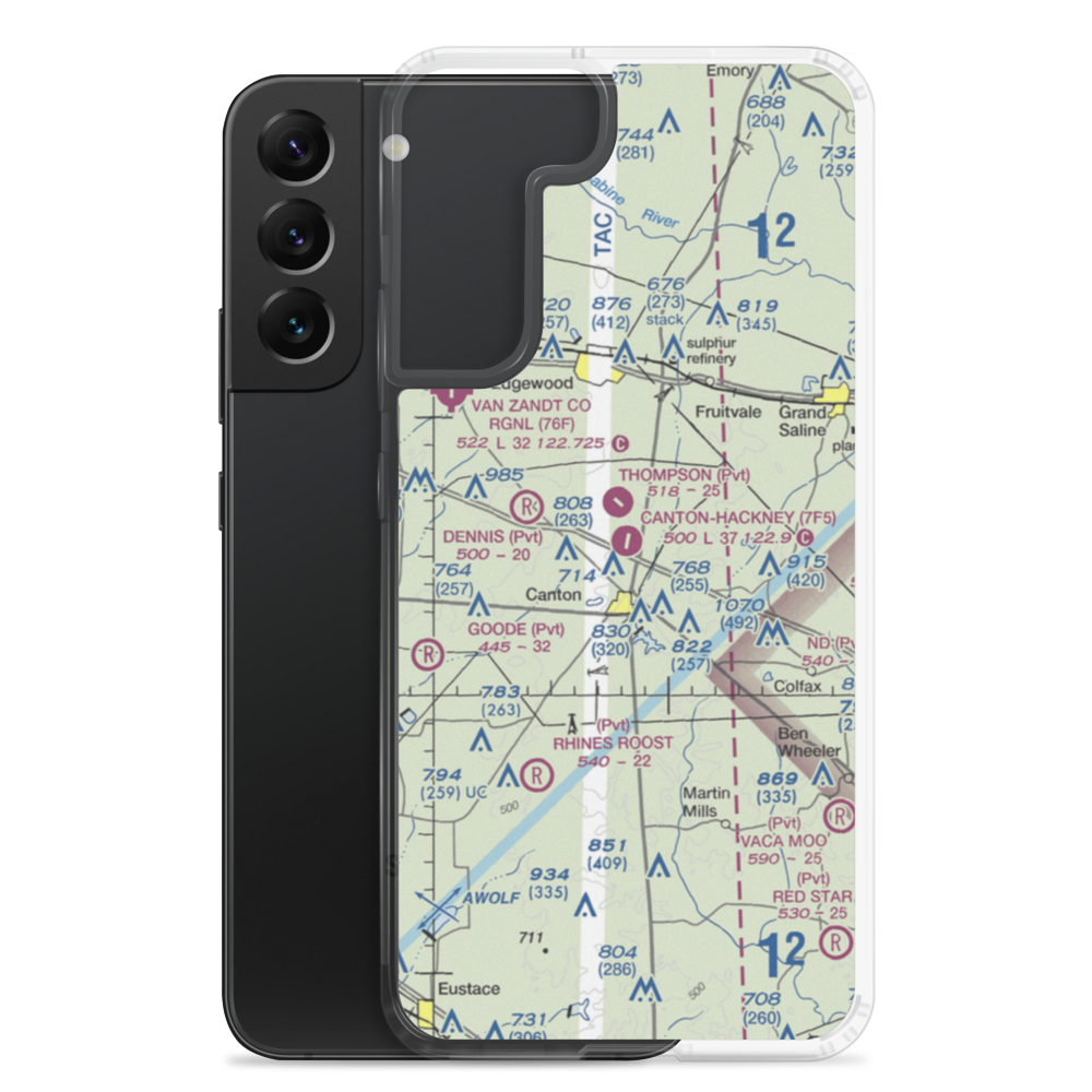 Canton Hackney Airport (7F5) VFR Sectional Samsung Case Samsung Galaxy S22 Plus model shown