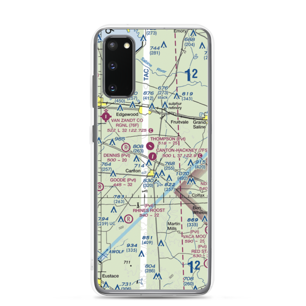 Canton Hackney Airport (7F5) VFR Sectional Samsung Case Samsung Galaxy S20 model shown