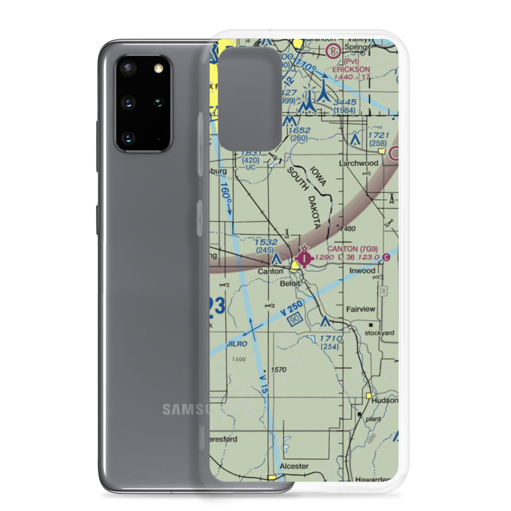 Canton Municipal Airport (7G9) VFR Sectional Samsung Case Samsung Galaxy S20 Plus model shown