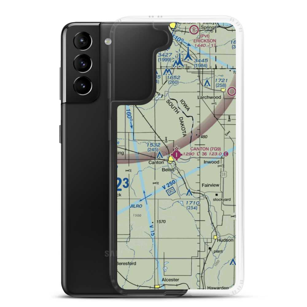 Canton Municipal Airport (7G9) VFR Sectional Samsung Case Samsung Galaxy S21 Plus model shown