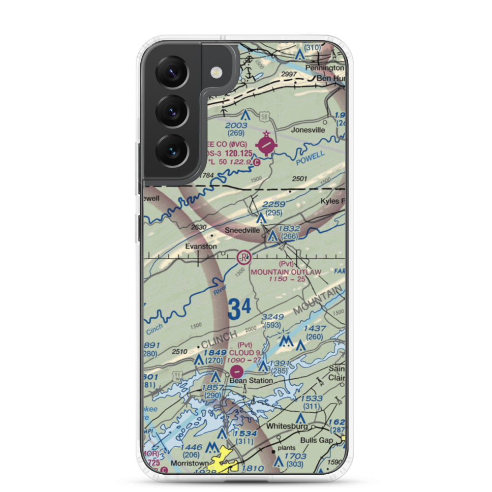 Cantwell Airport (TN11) VFR Sectional Samsung Case Samsung Galaxy S22 Plus model shown
