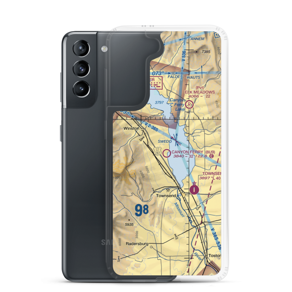 Canyon Ferry Airport (8U9) VFR Sectional Samsung Case Samsung Galaxy S21 model shown
