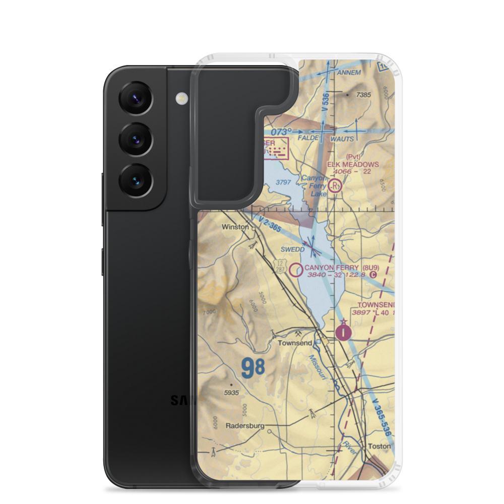 Canyon Ferry Airport (8U9) VFR Sectional Samsung Case Samsung Galaxy S22 model shown