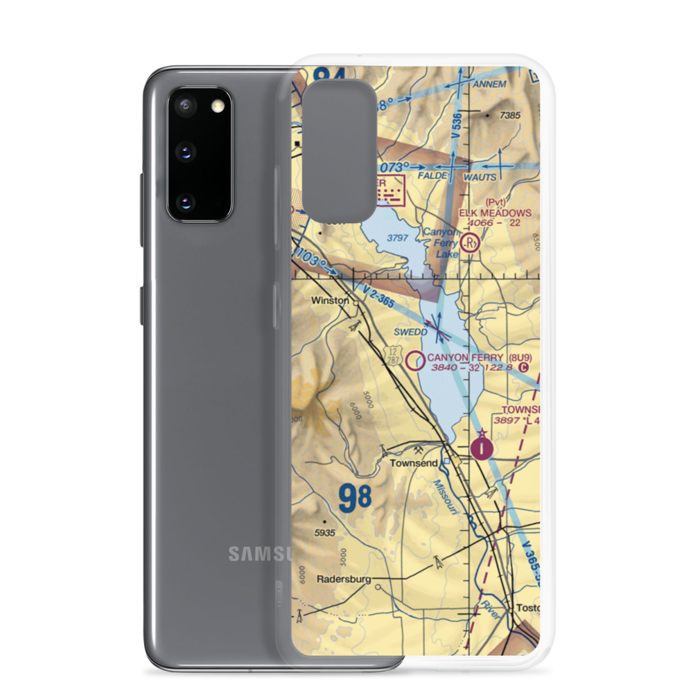 Canyon Ferry Airport (8U9) VFR Sectional Samsung Case Samsung Galaxy S20 model shown