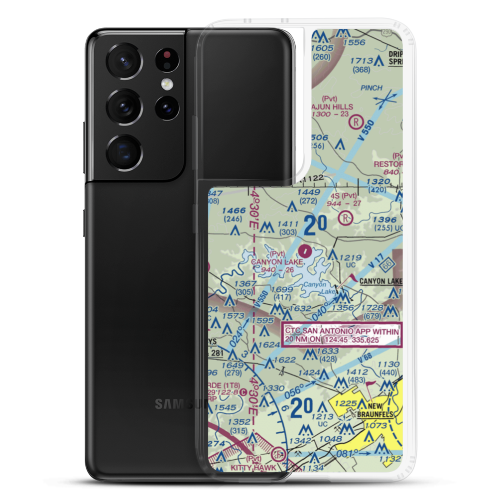 Canyon Lake Airport (34TS) VFR Sectional Samsung Case Samsung Galaxy S21 Ultra model shown