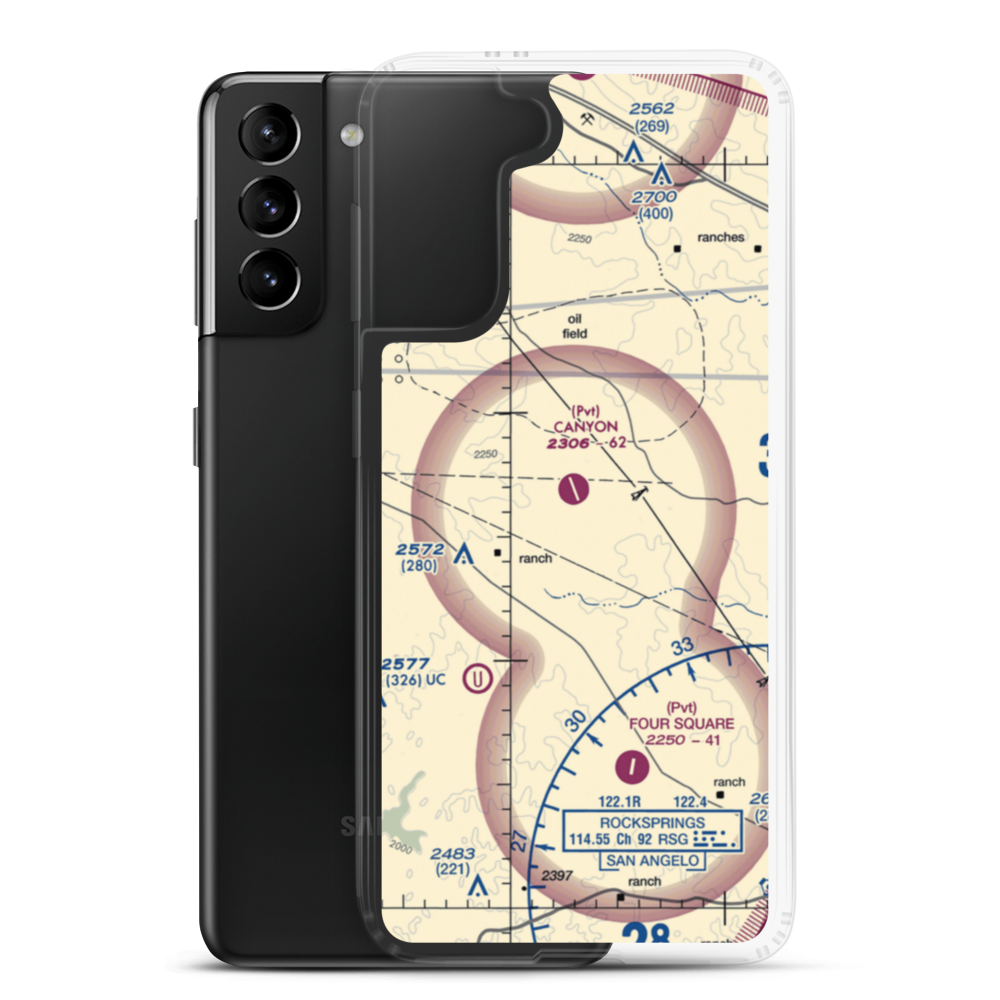 Canyon Ranch Airport (TE37) VFR Sectional Samsung Case Samsung Galaxy S21 Plus model shown