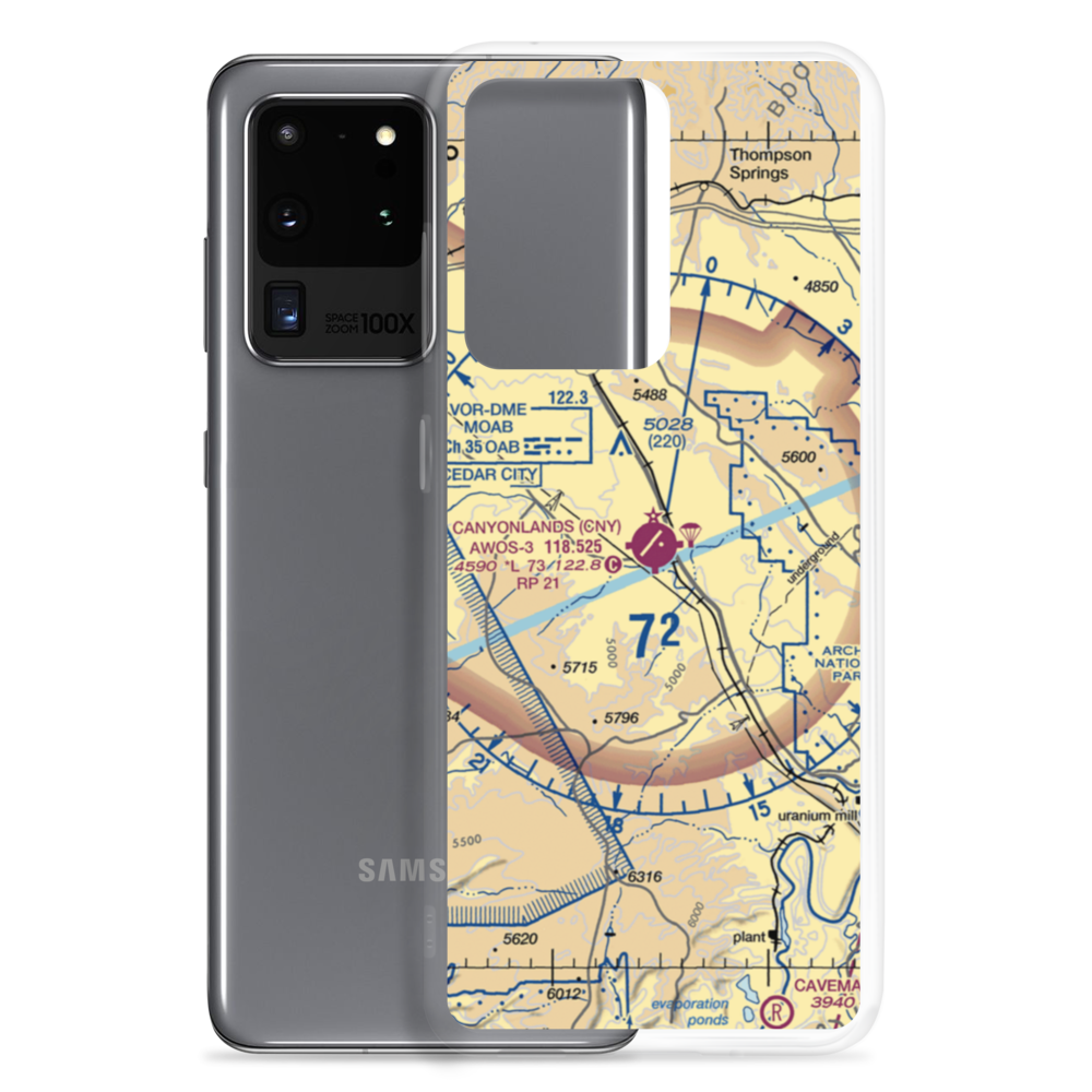Canyonlands Field (CNY) VFR Sectional Samsung Case Samsung Galaxy S20 Ultra model shown