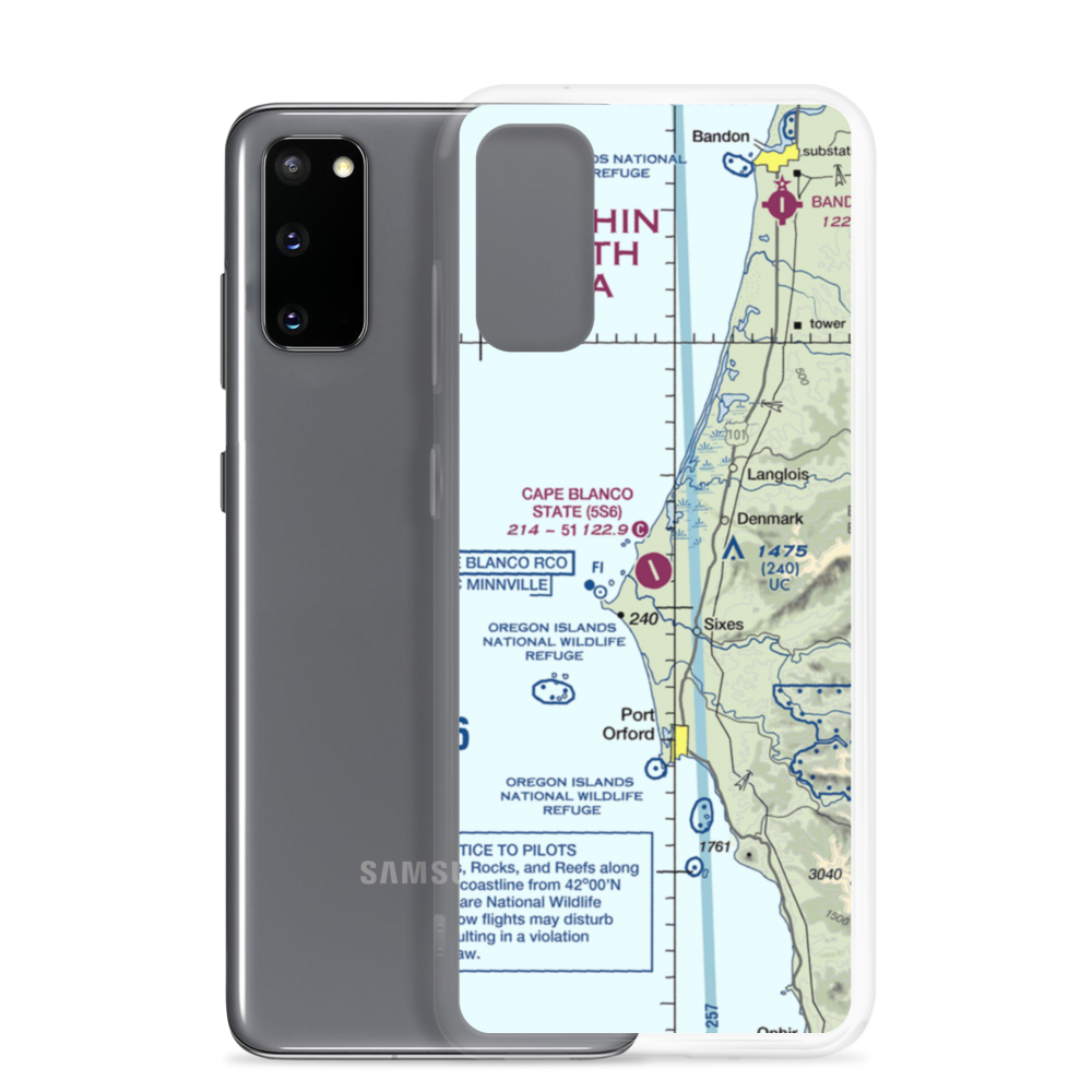 Cape Blanco State Airport (5S6) VFR Sectional Samsung Case Samsung Galaxy S20 model shown