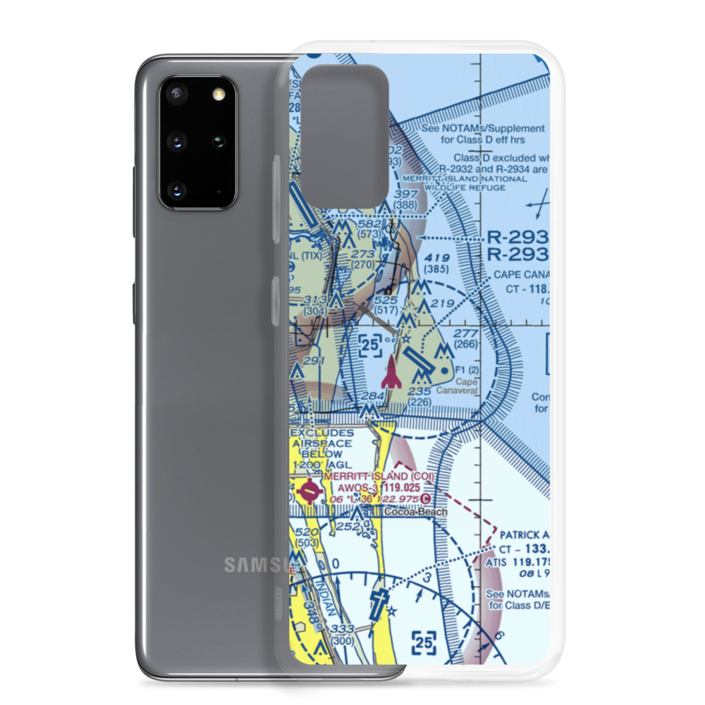 Cape Canaveral AFS Skid Strip (XMR) VFR Sectional Samsung Case Samsung Galaxy S20 Plus model shown