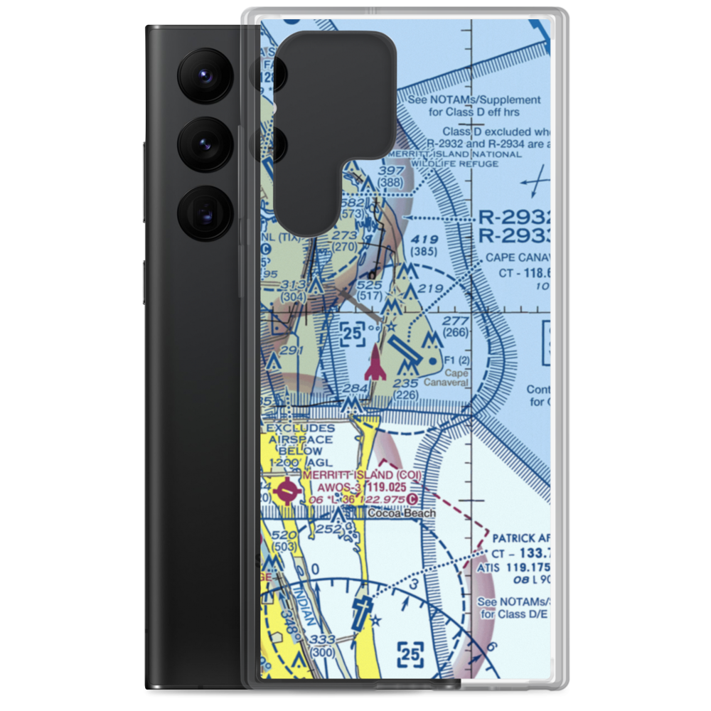 Cape Canaveral AFS Skid Strip (XMR) VFR Sectional Samsung Case Samsung Galaxy S22 Ultra model shown